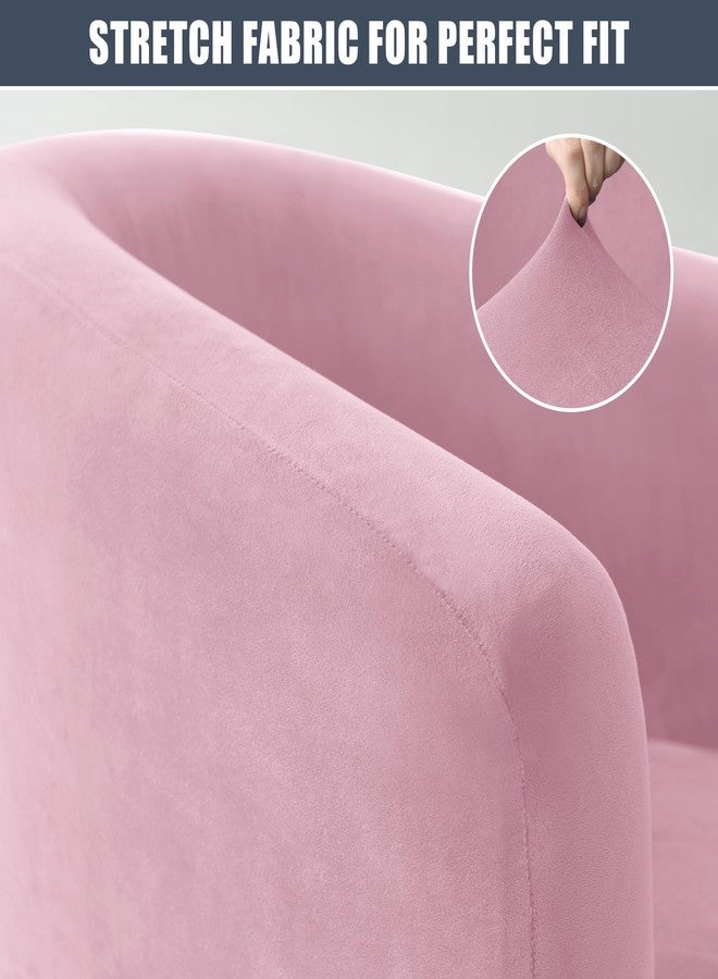 CONRUSER Velvet Club Chair Slipcover, Soft Stretch Tub Chair Cover Washable Thick Armchair Furniture Protector for Living Room (Pink) - Image 5